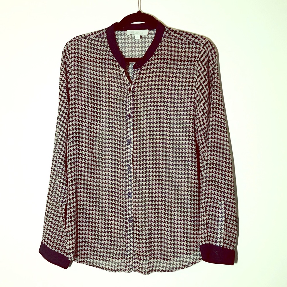 Sheer Long Sleeve Button-Up